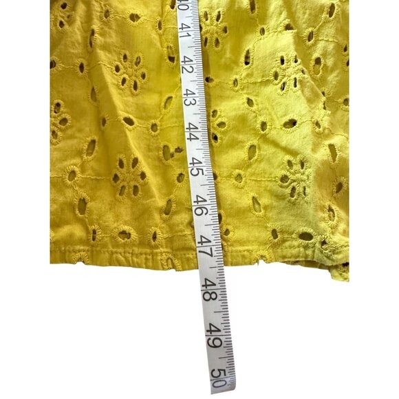 Babydoll Y2K Embroidered Maxi Yellow Dress Puff Sleeves Fairy Cottagecore Sz M - Picture 8 of 14